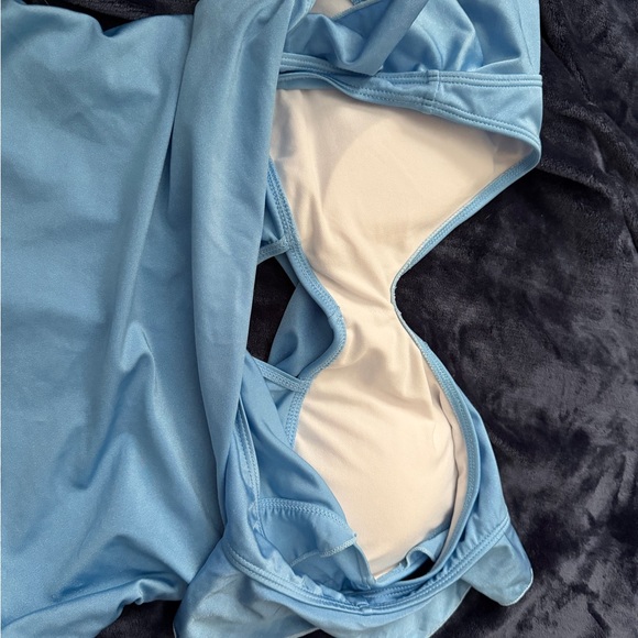 Light Blue Ruffled Swimsuit - Picture 4 of 4